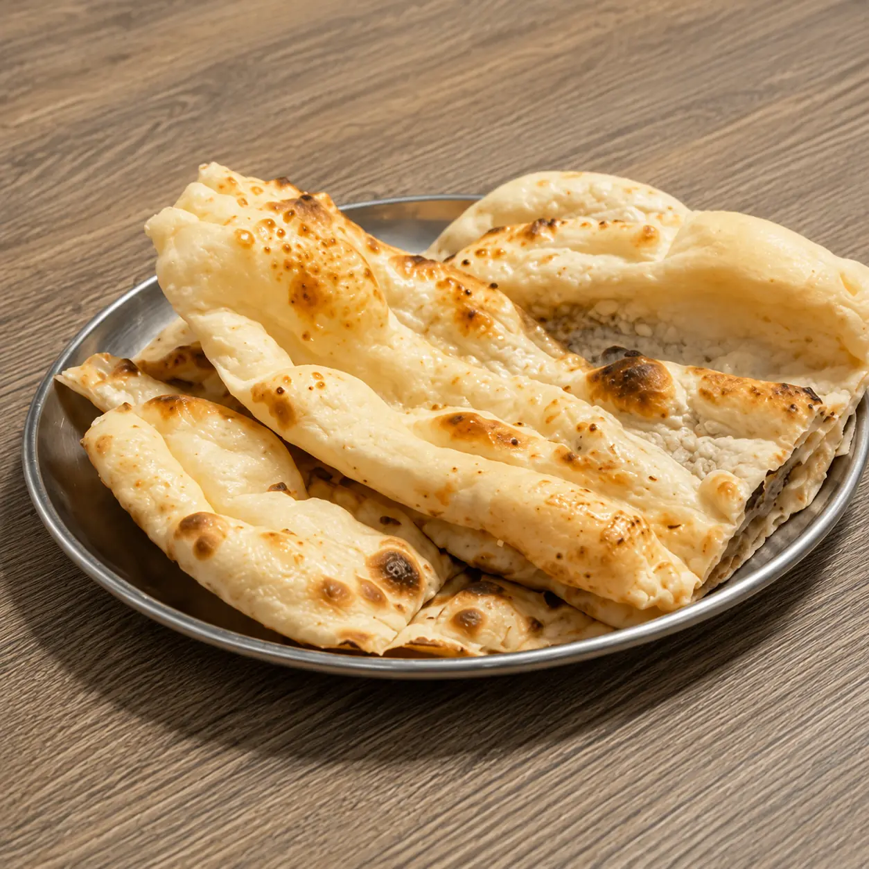 Garlic naan at Saffron – fresh tandoor-baked Indian flatbread served in Canmore, Banff and Lake Louise